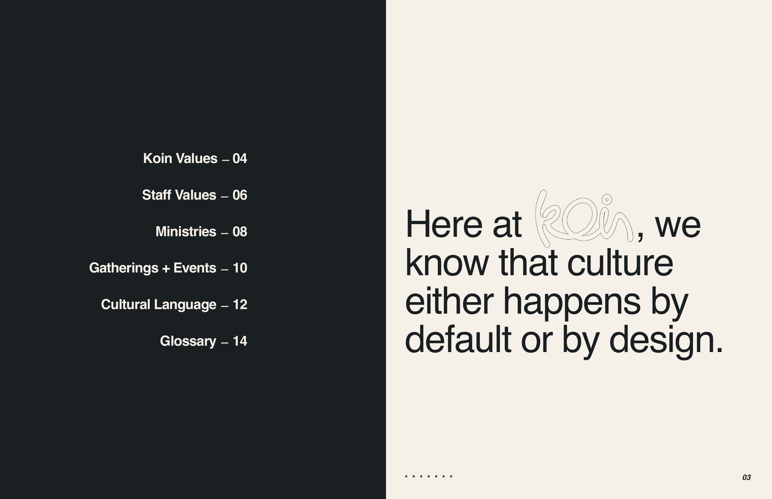 KOIN Culture Guide contents
