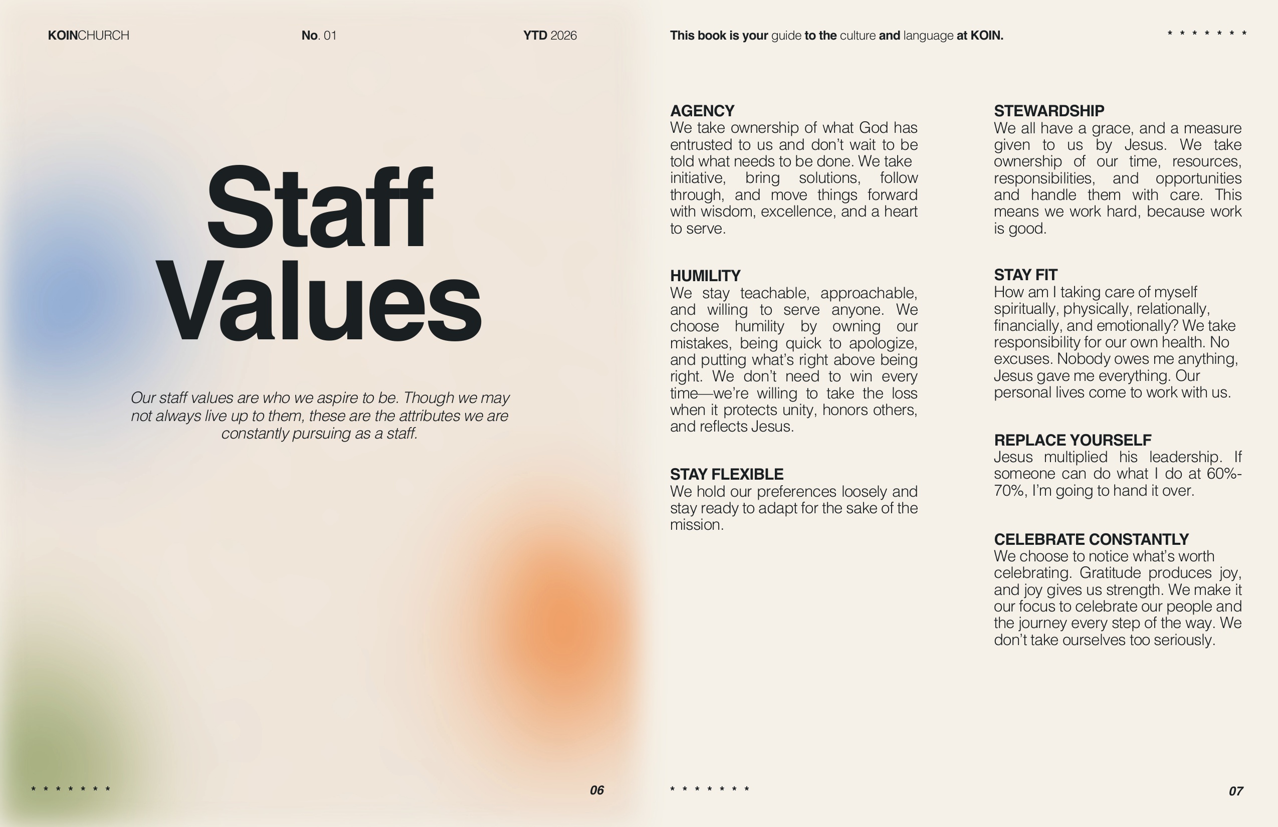 KOIN Staff Values