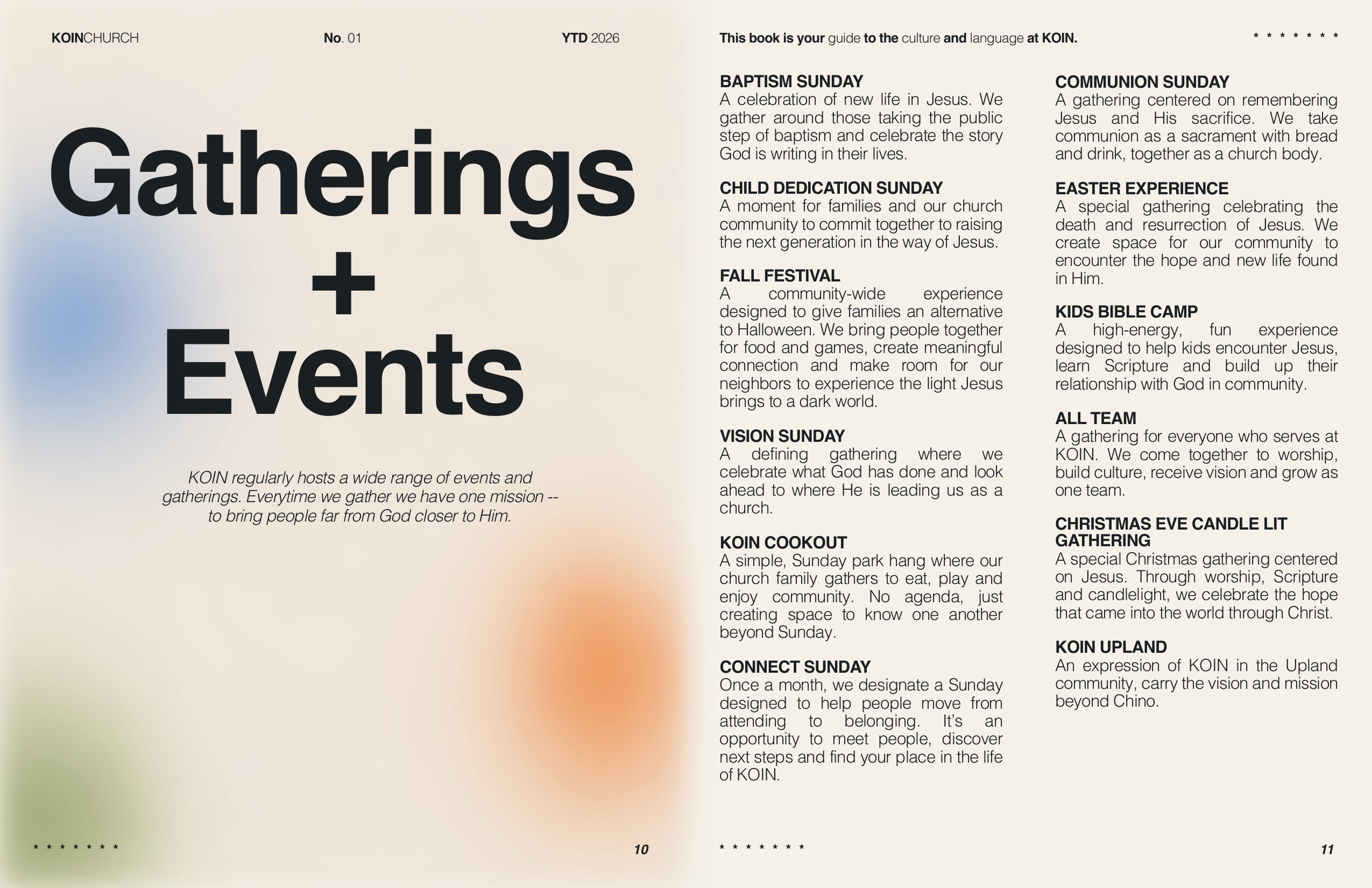 KOIN Gatherings and Events