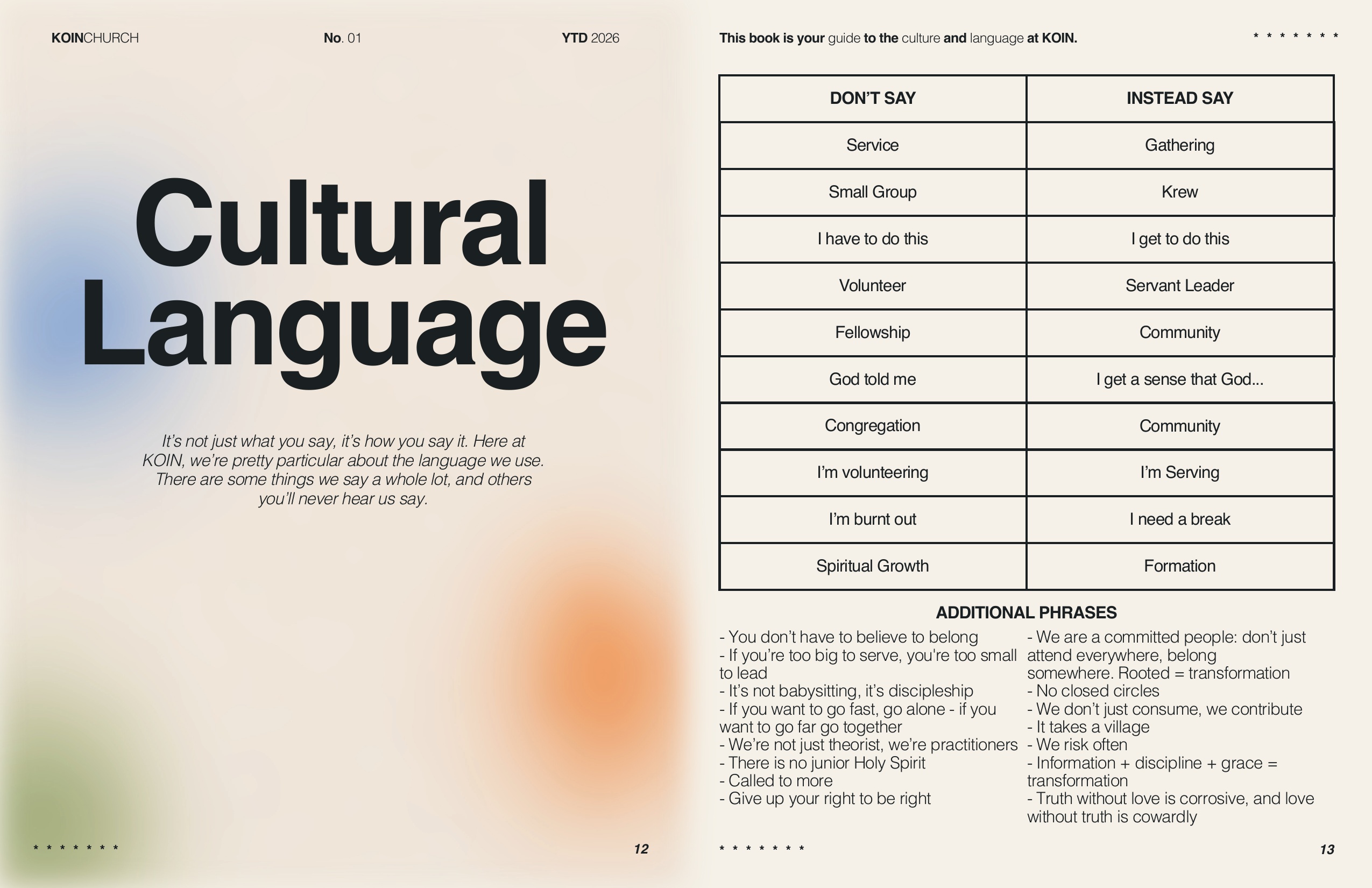 KOIN Cultural Language